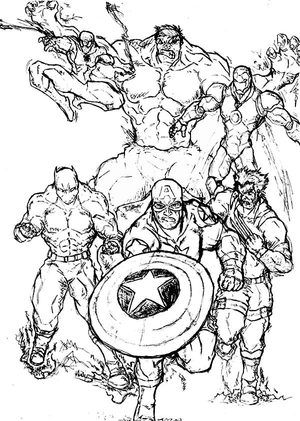 Раскраска: Marvel Superhero (Супер герой) #79612 - Бесплатные раскраски для печати