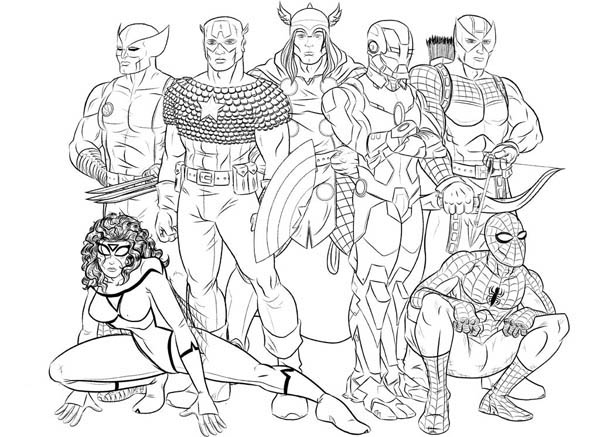 Раскраска: Marvel Superhero (Супер герой) #79967 - Бесплатные раскраски для печати