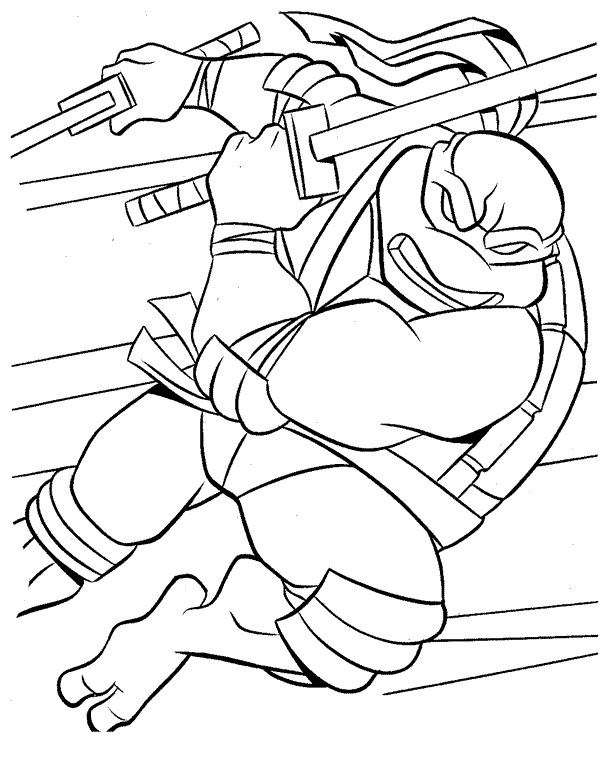 Раскраска: Черепашки ниндзя (Супер герой) #75355 - Бесплатные раскраски для печати