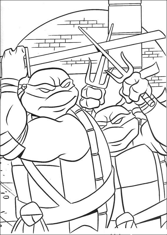 Раскраска: Черепашки ниндзя (Супер герой) #75381 - Бесплатные раскраски для печати