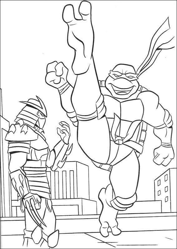 Раскраска: Черепашки ниндзя (Супер герой) #75385 - Бесплатные раскраски для печати