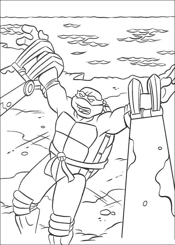 Раскраска: Черепашки ниндзя (Супер герой) #75454 - Бесплатные раскраски для печати