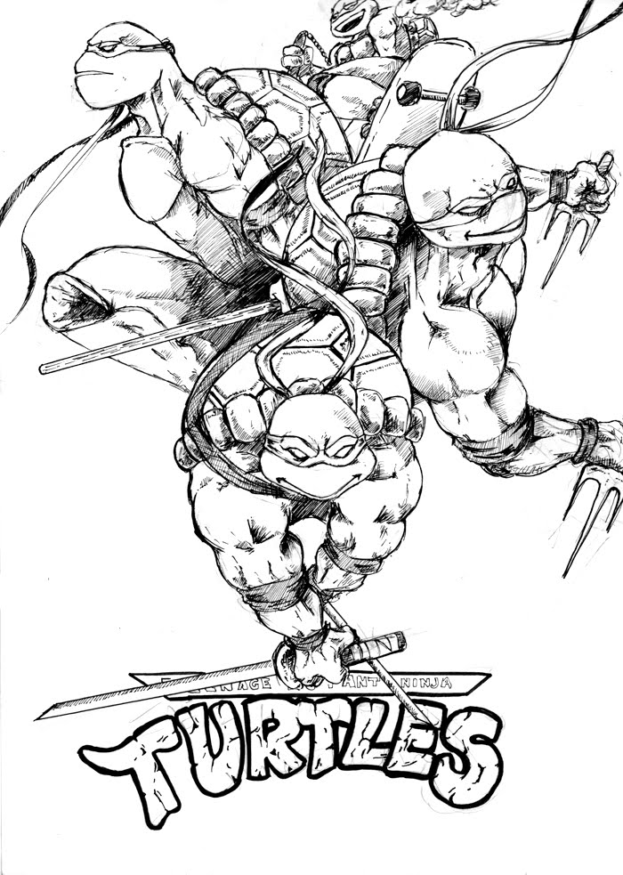 Раскраска: Черепашки ниндзя (Супер герой) #75522 - Бесплатные раскраски для печати