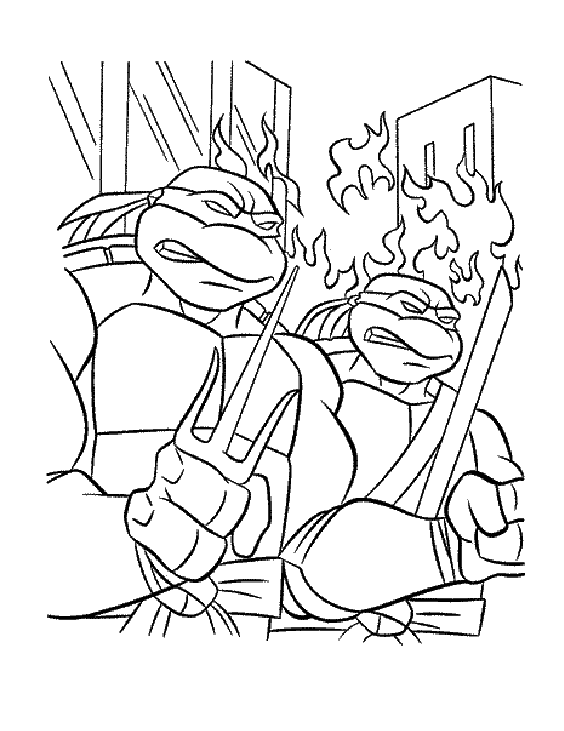 Раскраска: Черепашки ниндзя (Супер герой) #75601 - Бесплатные раскраски для печати