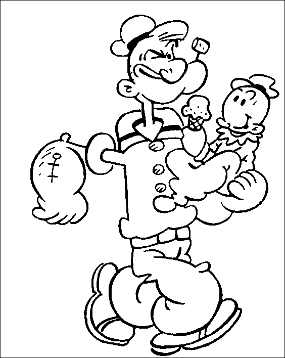 Раскраска: Popeye (Супер герой) #84711 - Бесплатные раскраски для печати