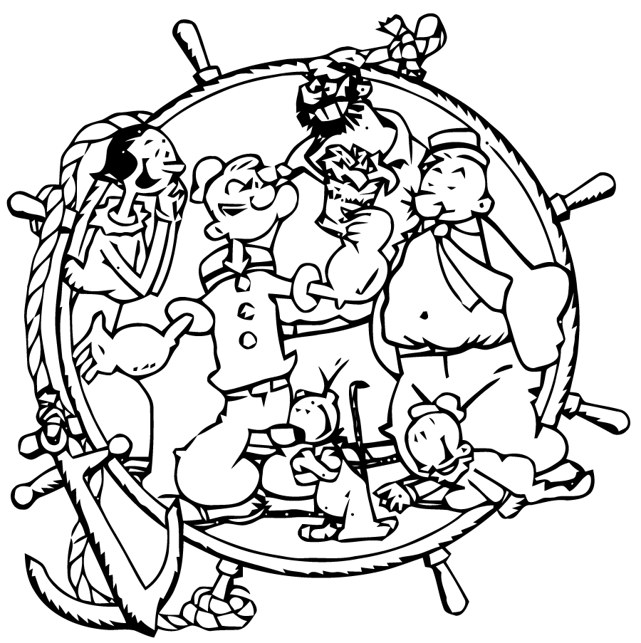 Раскраска: Popeye (Супер герой) #84713 - Бесплатные раскраски для печати