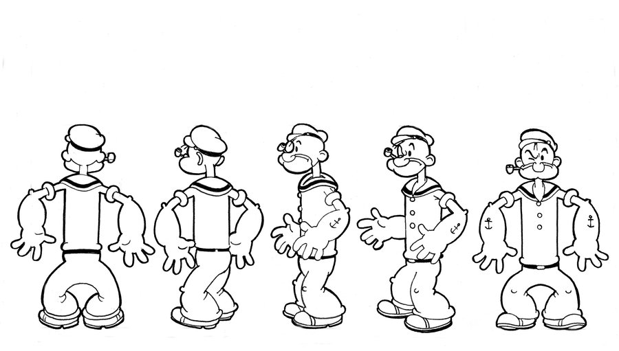 Раскраска: Popeye (Супер герой) #84735 - Бесплатные раскраски для печати