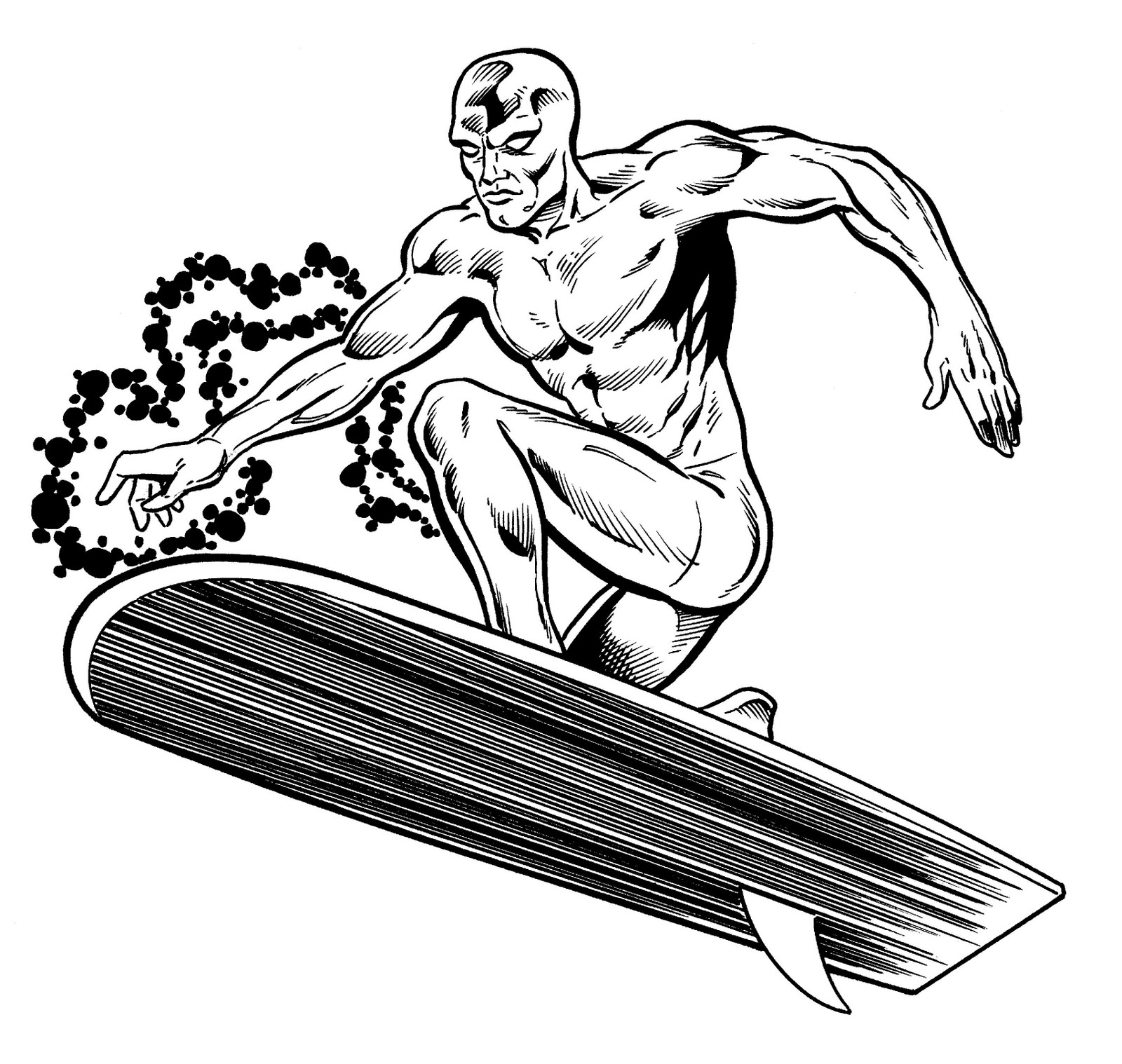 Раскраска: Серебряный Серфер (Супер герой) #81124 - Бесплатные раскраски для печати