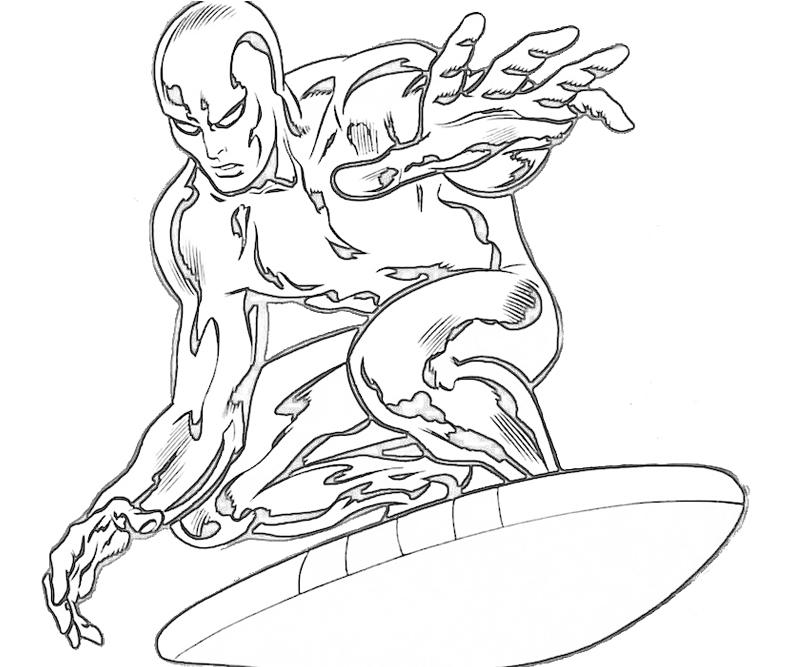Раскраска: Серебряный Серфер (Супер герой) #81139 - Бесплатные раскраски для печати