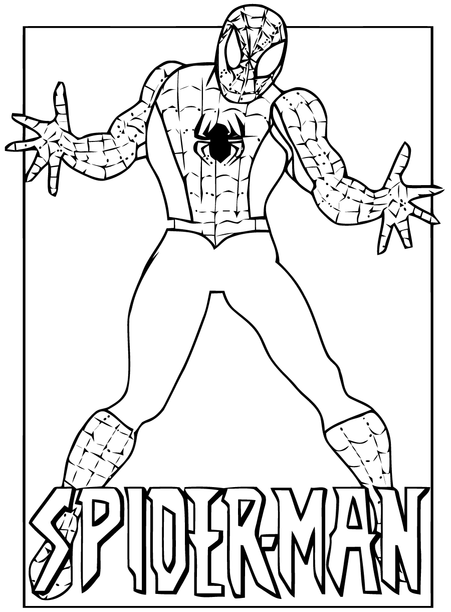 Человек паук с щитом раскраска