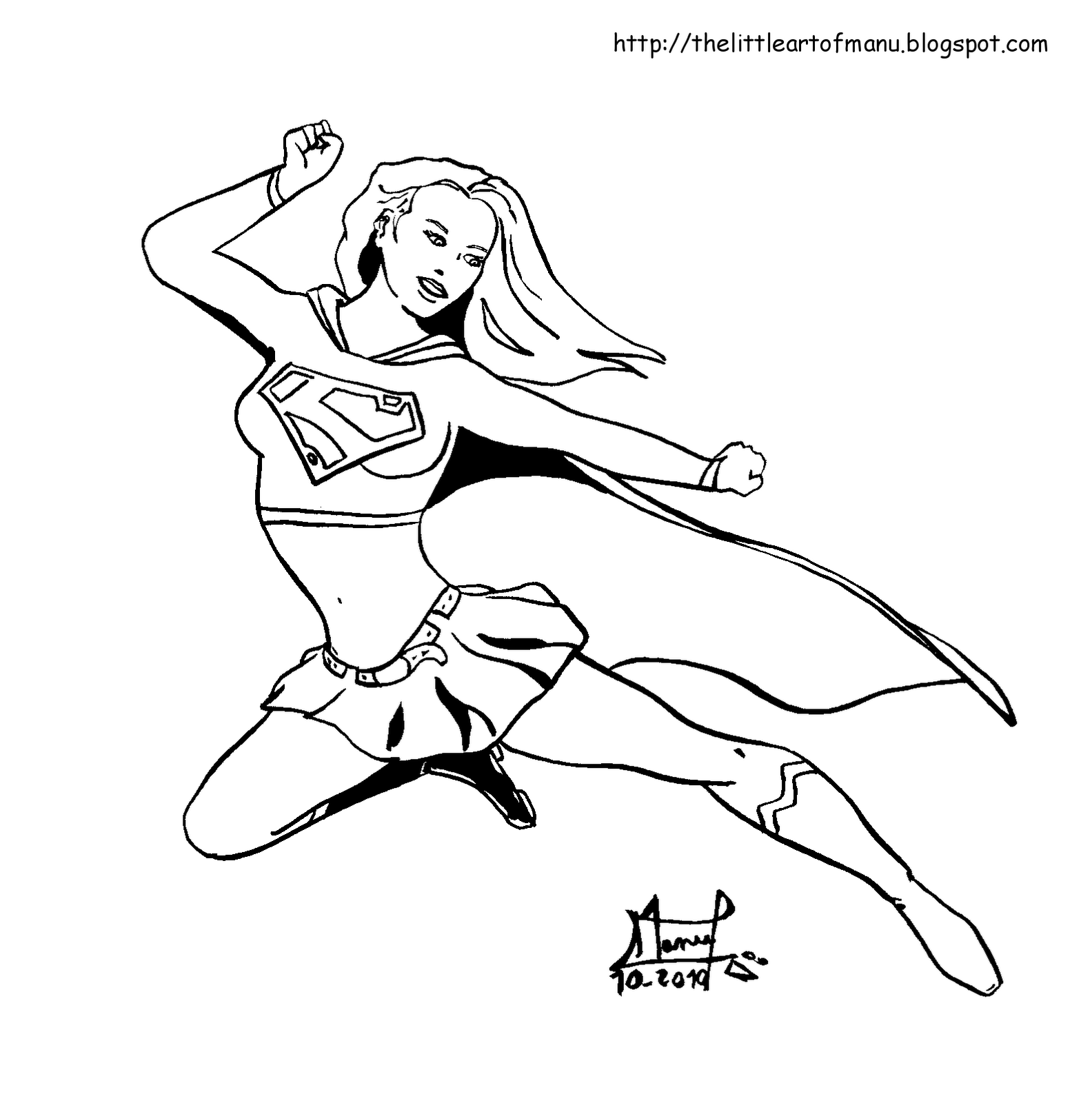 Женщина Супермен раскраска