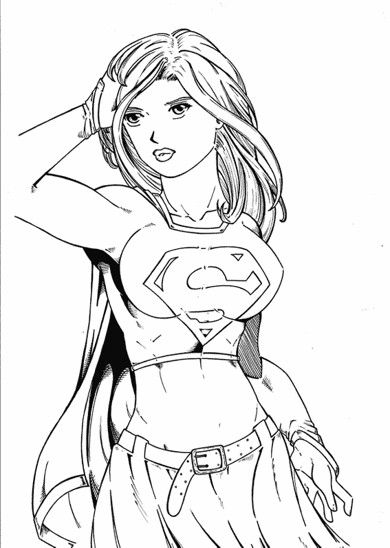 Раскраска: Supergirl (Супер герой) #84010 - Бесплатные раскраски для печати
