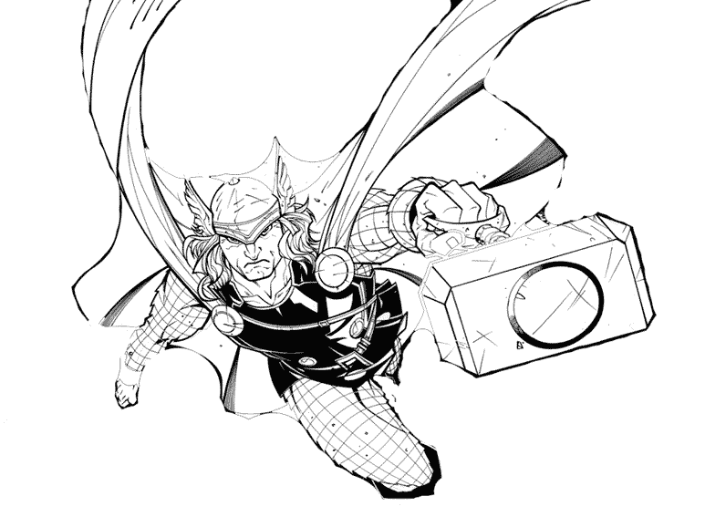 Раскраска: Thor (Супер герой) #75766 - Бесплатные раскраски для печати