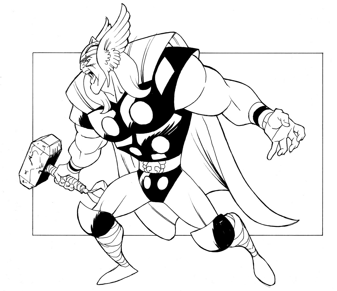 Раскраска: Thor (Супер герой) #75767 - Бесплатные раскраски для печати