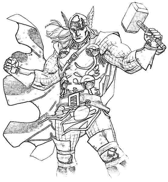 Раскраска: Thor (Супер герой) #75889 - Бесплатные раскраски для печати