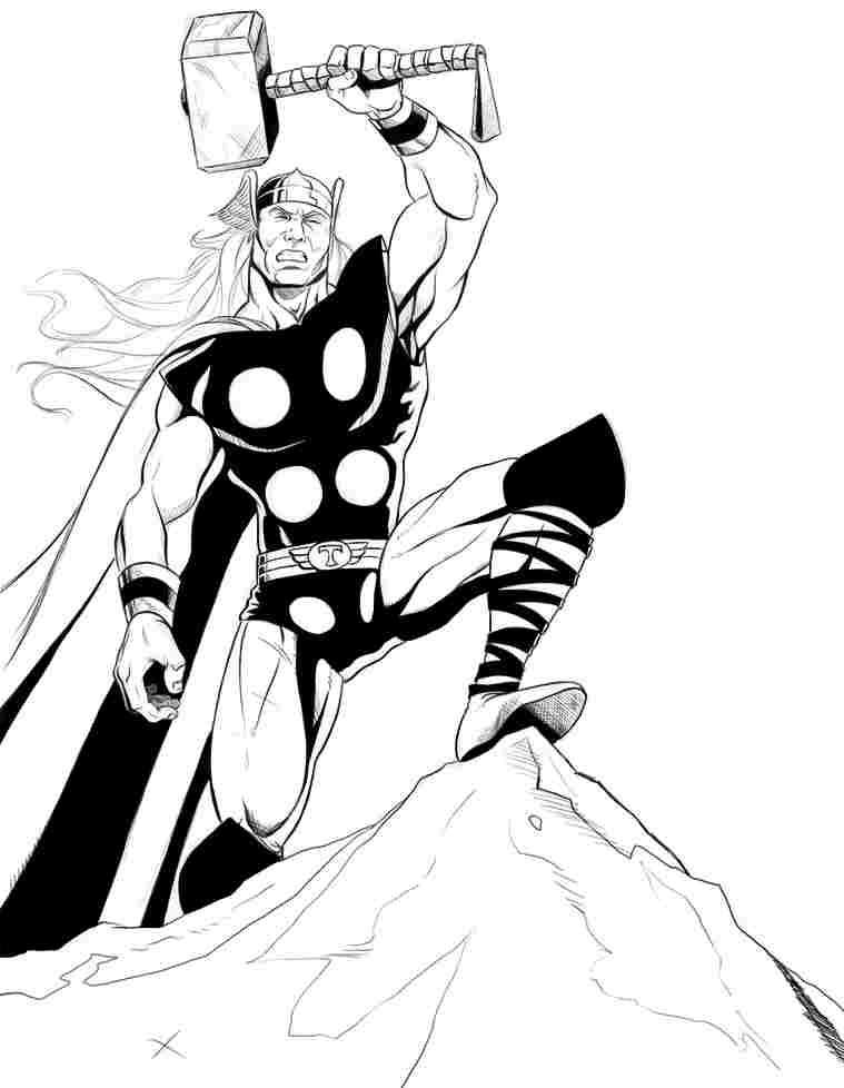 Раскраска: Thor (Супер герой) #75916 - Бесплатные раскраски для печати