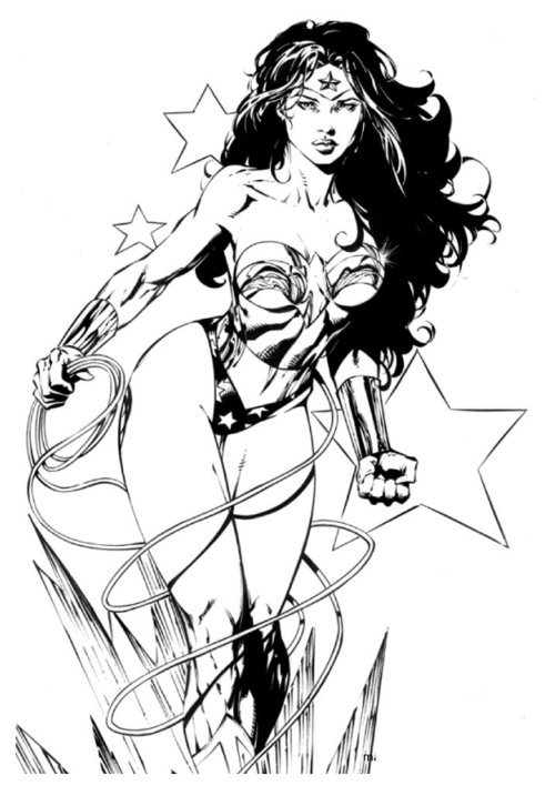 Раскраска: Чудо-Женщина (Супер герой) #74560 - Бесплатные раскраски для печати