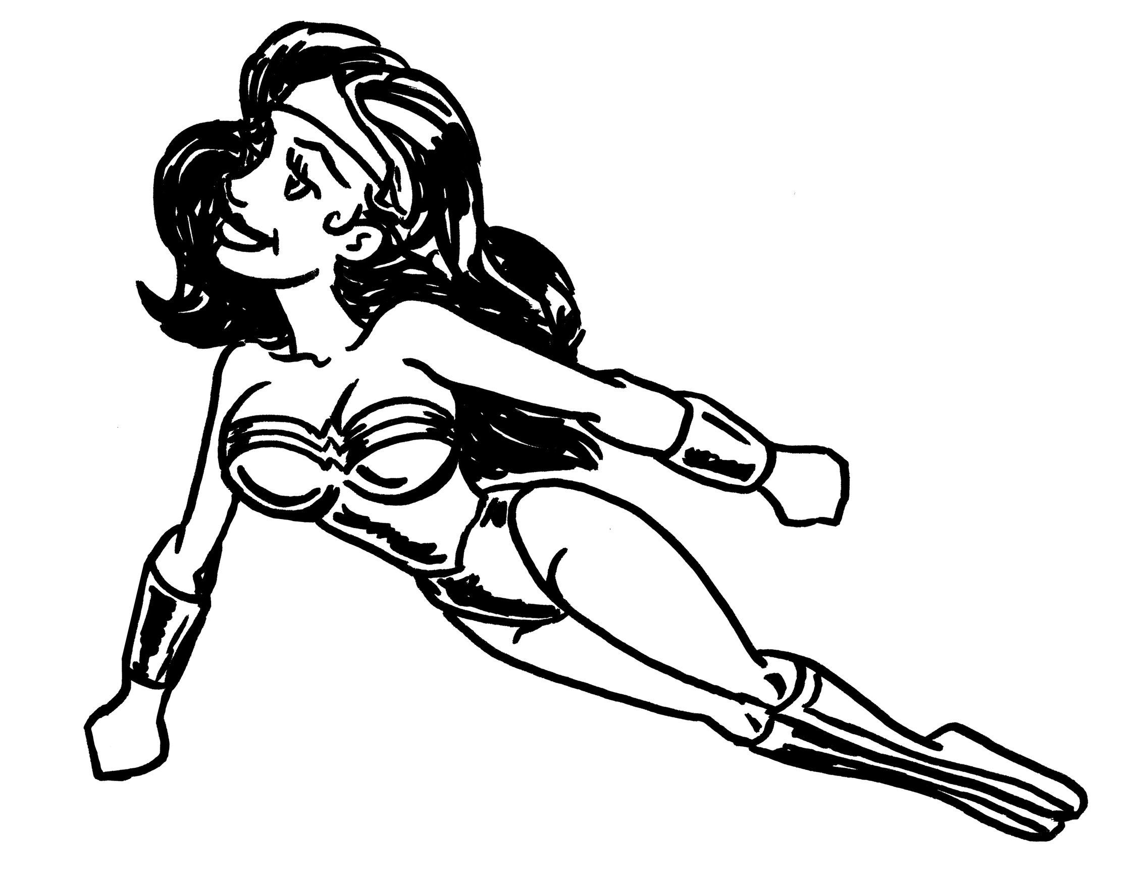 Раскраска: Чудо-Женщина (Супер герой) #74601 - Бесплатные раскраски для печати
