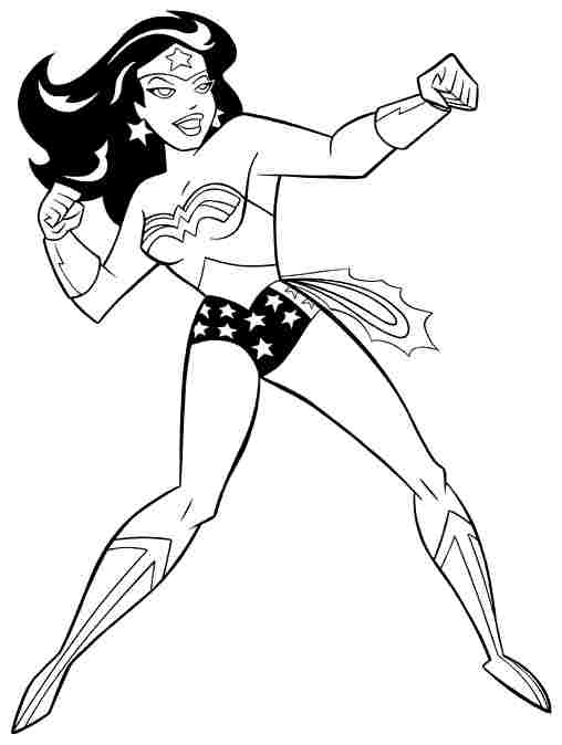 Раскраска: Чудо-Женщина (Супер герой) #74634 - Бесплатные раскраски для печати