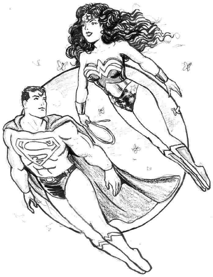 Раскраска: Чудо-Женщина (Супер герой) #74644 - Бесплатные раскраски для печати