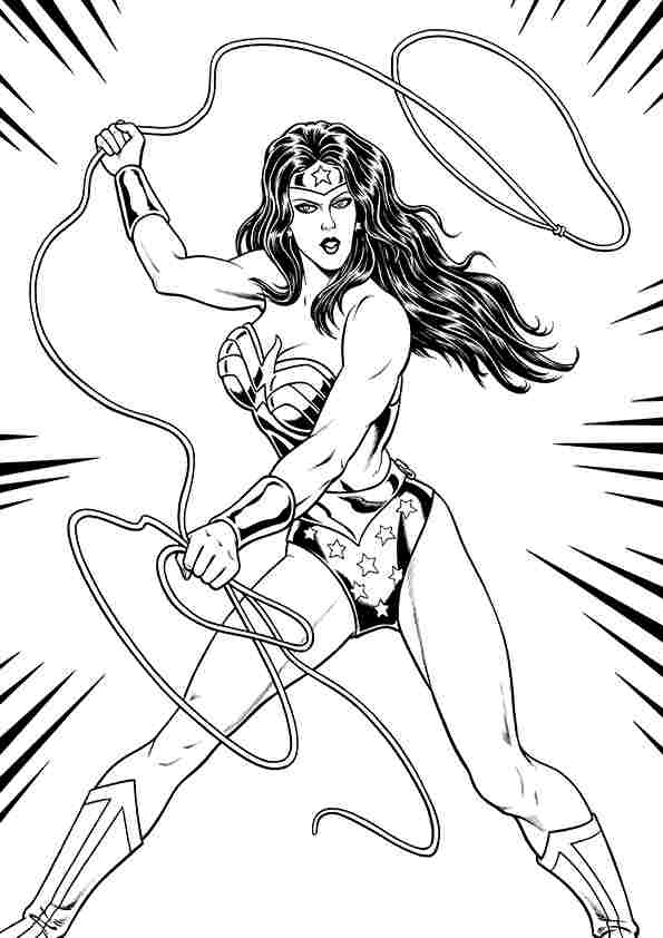Раскраска: Чудо-Женщина (Супер герой) #74647 - Бесплатные раскраски для печати