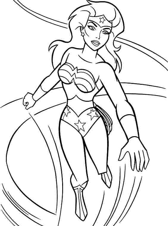 Раскраска: Чудо-Женщина (Супер герой) #74659 - Бесплатные раскраски для печати