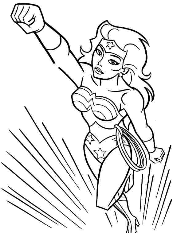 Раскраска: Чудо-Женщина (Супер герой) #74674 - Бесплатные раскраски для печати