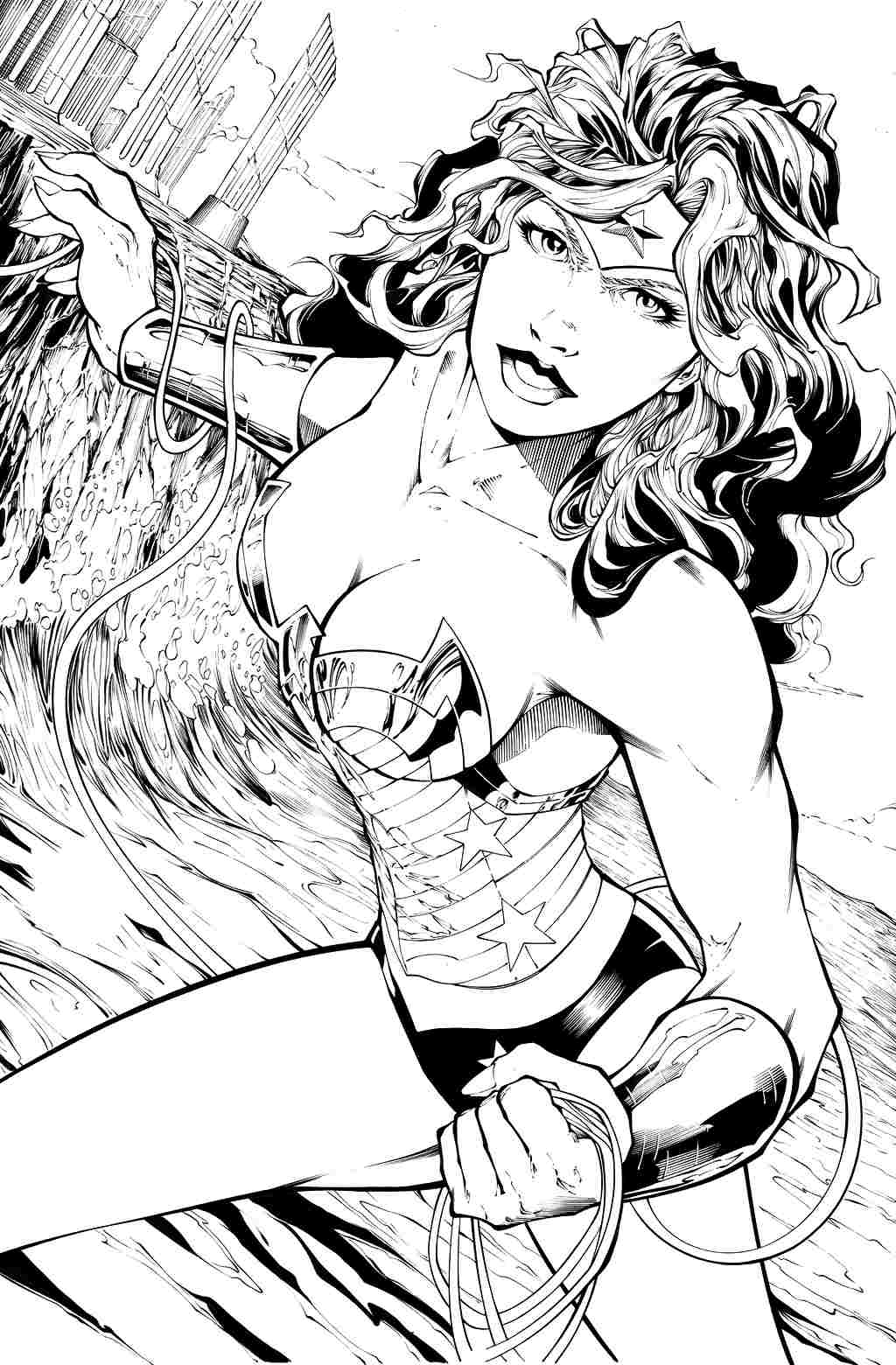 Раскраска: Чудо-Женщина (Супер герой) #74691 - Бесплатные раскраски для печати