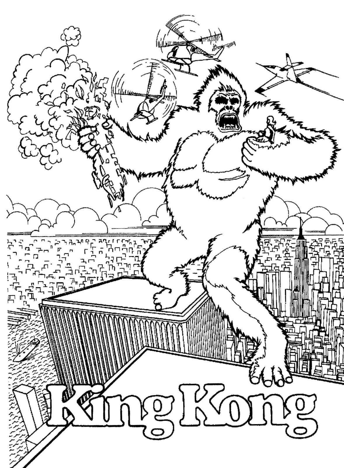Раскраска: Кинг конг (Злодеи) #79188 - Бесплатные раскраски для печати