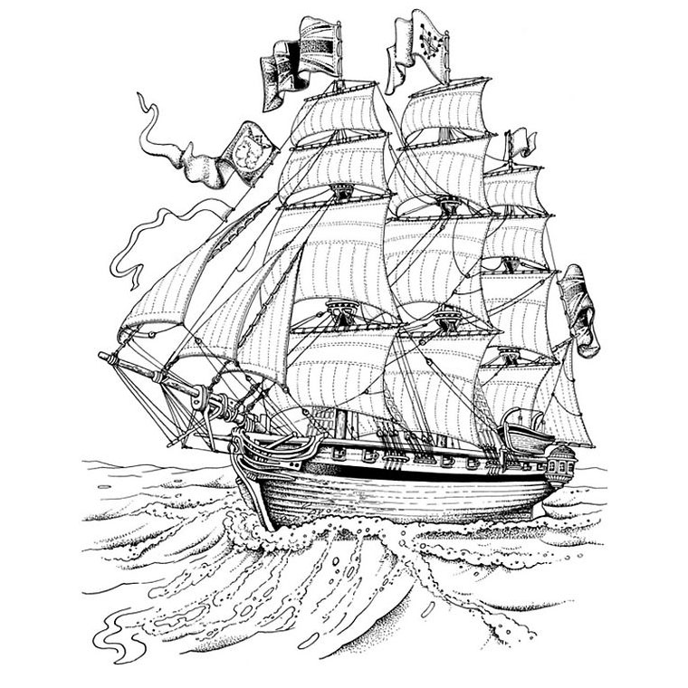 Рисунок корабля пиратов - 80 фото