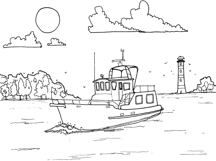 Раскраска: Лодка / Корабль (транспорт) #137482 - Бесплатные раскраски для печати
