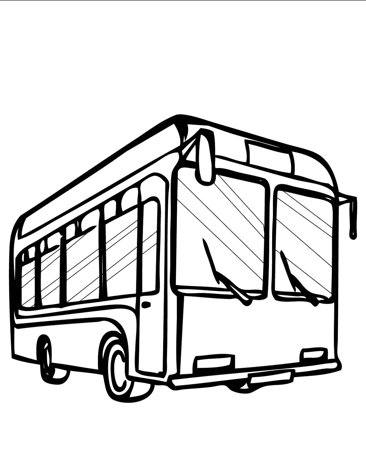 Рисунок автобуса для раскрашивания