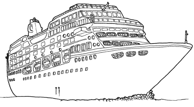 Раскраска: Пассажирское судно / Круизный лайнер (транспорт) #140682 - Бесплатные раскраски для печати