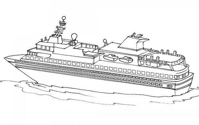 Раскраска: Пассажирское судно / Круизный лайнер (транспорт) #140702 - Бесплатные раскраски для печати