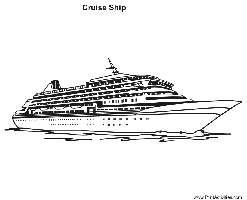 Раскраска: Пассажирское судно / Круизный лайнер (транспорт) #140808 - Бесплатные раскраски для печати