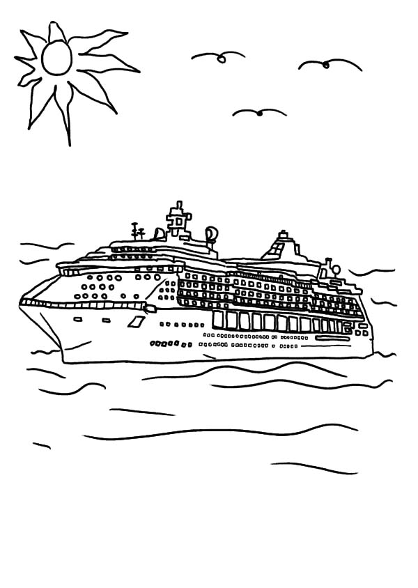 Раскраска: Пассажирское судно / Круизный лайнер (транспорт) #140870 - Бесплатные раскраски для печати