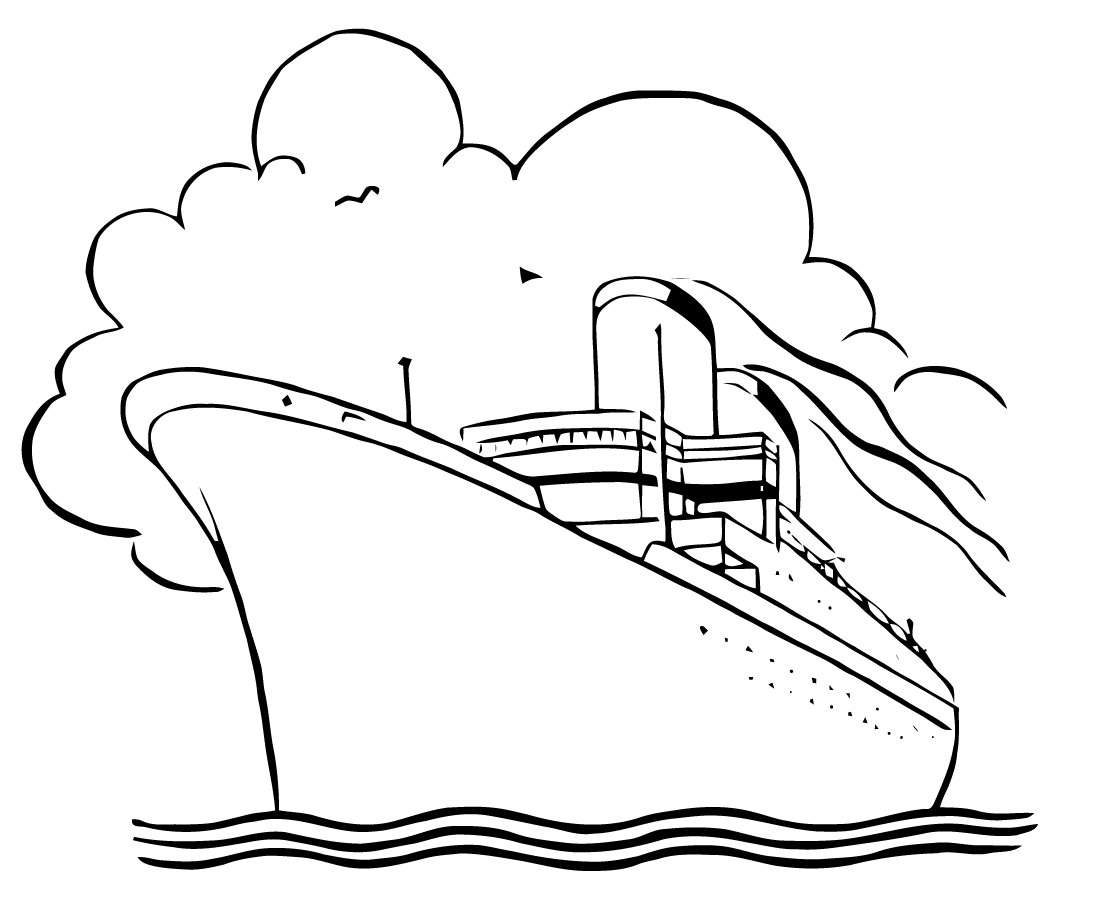 Раскраска: Пассажирское судно / Круизный лайнер (транспорт) #140890 - Бесплатные раскраски для печати