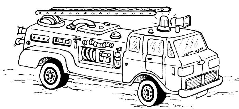 Раскраска: Пожарная машина (транспорт) #135789 - Бесплатные раскраски для печати
