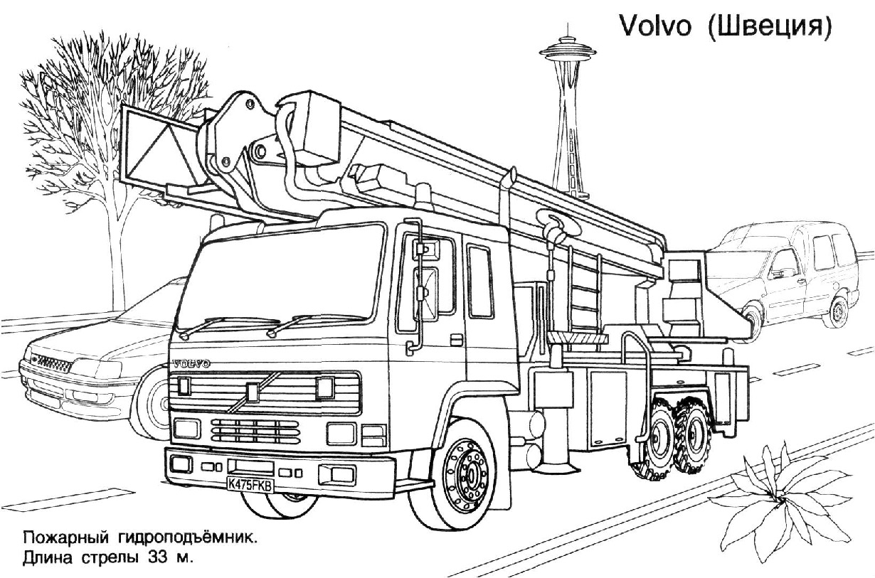 Раскраска: Пожарная машина (транспорт) #135804 - Бесплатные раскраски для печати