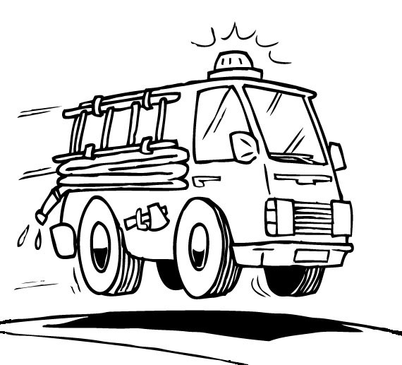 Раскраска: Пожарная машина (транспорт) #135823 - Бесплатные раскраски для печати
