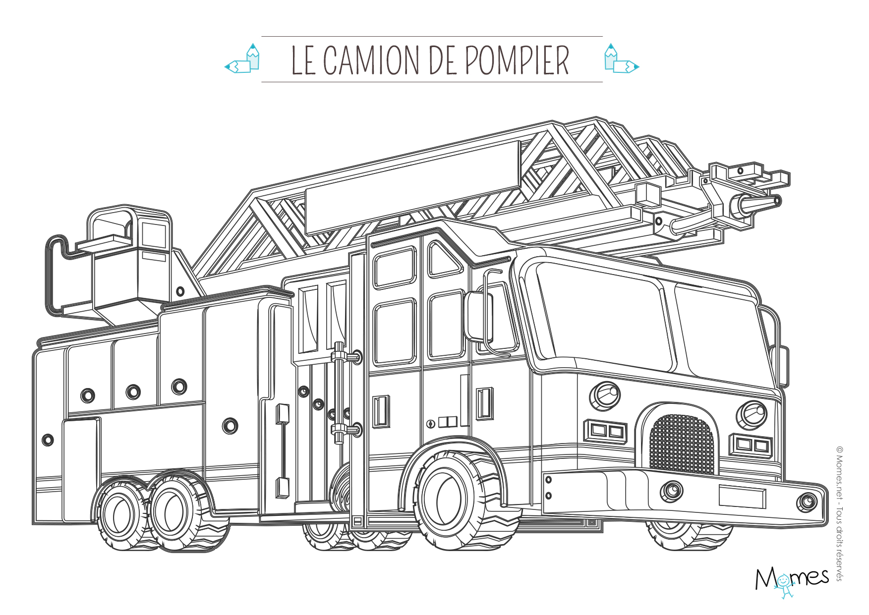 Раскраска: Пожарная машина (транспорт) #135826 - Бесплатные раскраски для печати