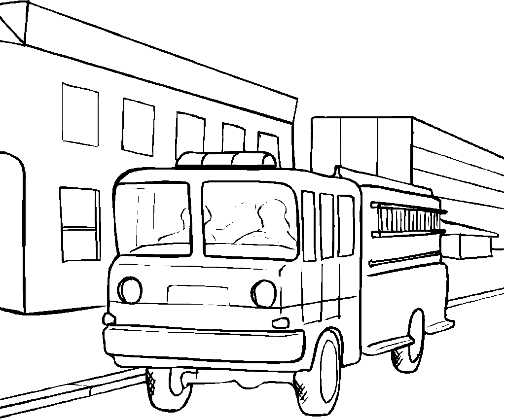 Пожарный автобус раскраска