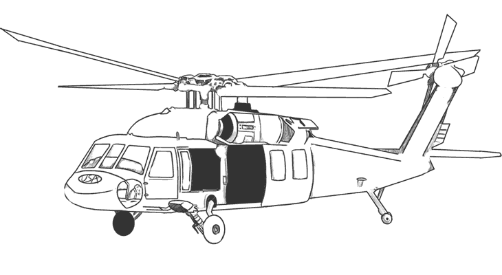 Раскраска Военный Вертолет