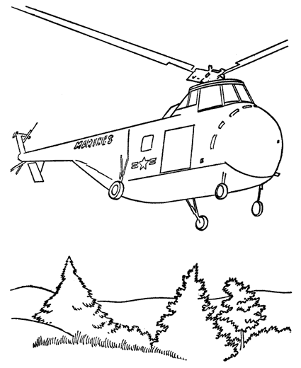 Раскраска: вертолет (транспорт) #136135 - Бесплатные раскраски для печати