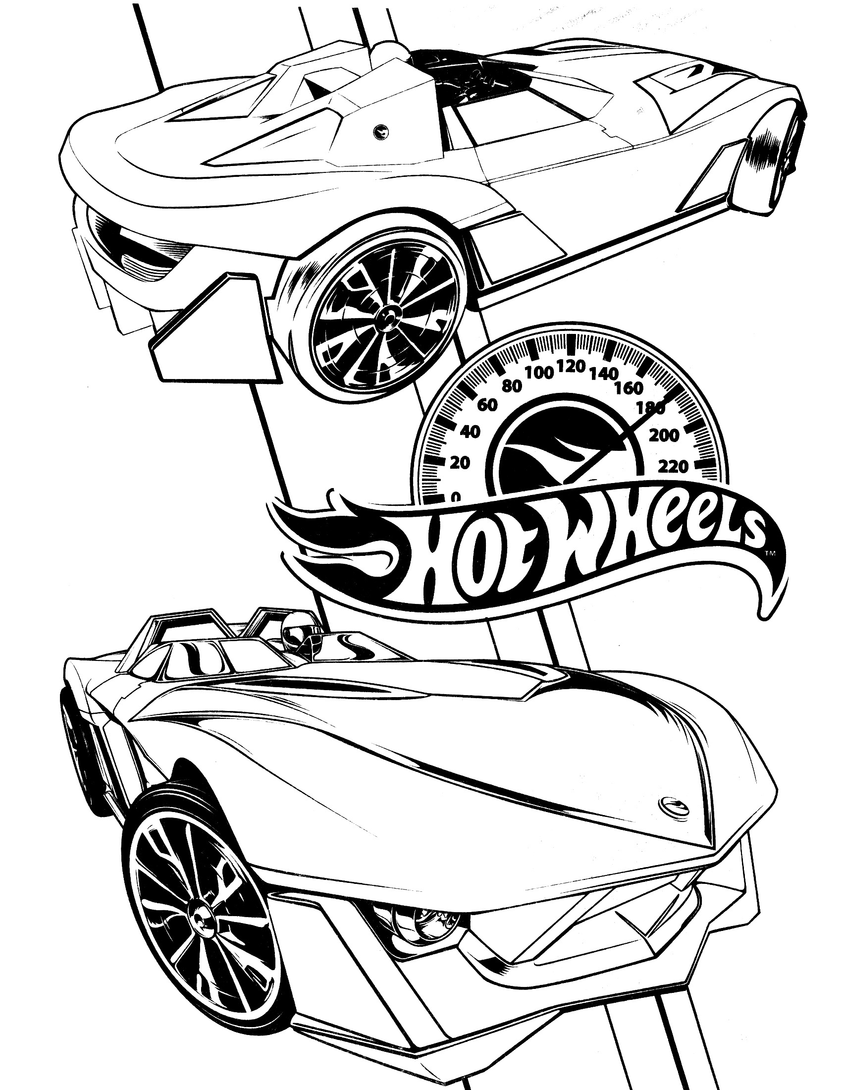 Раскраска: Горячие колеса (транспорт) #145888 - Бесплатные раскраски для печати