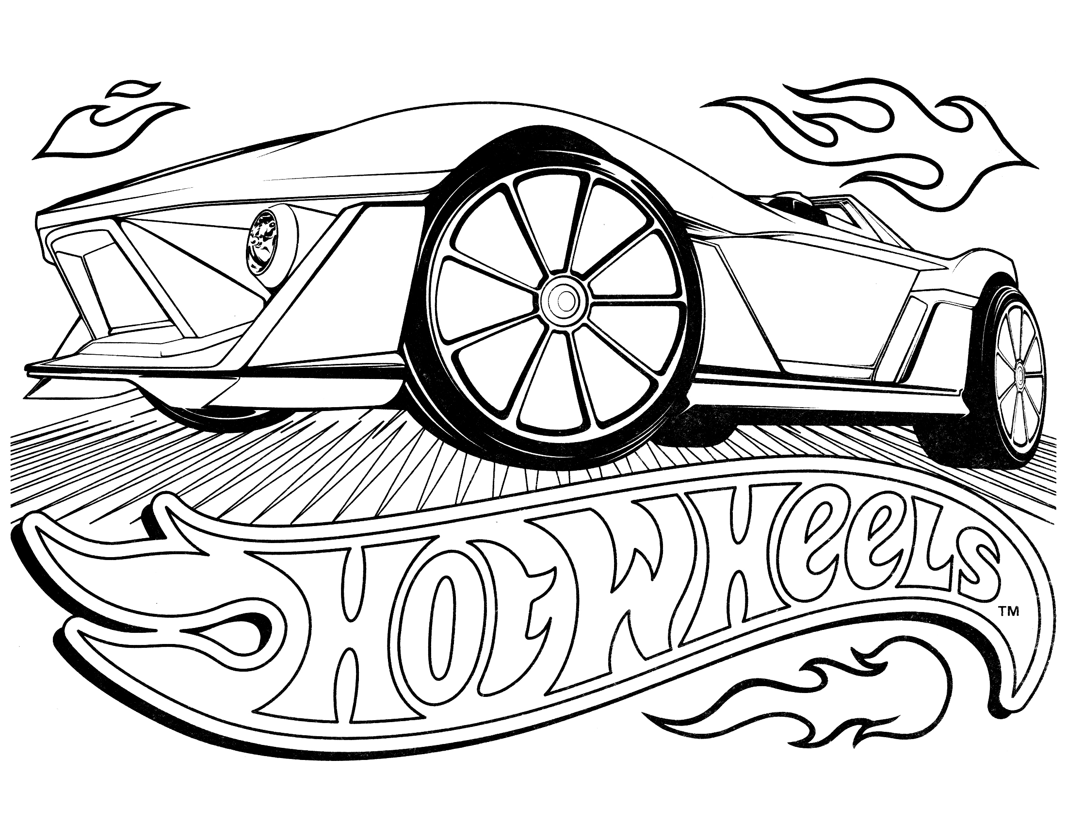 Раскраска: Горячие колеса (транспорт) #145891 - Бесплатные раскраски для печати