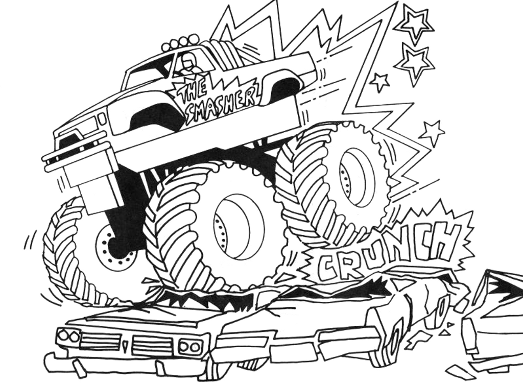Раскраска: Монстр грузовик (транспорт) #141286 - Бесплатные раскраски для печати