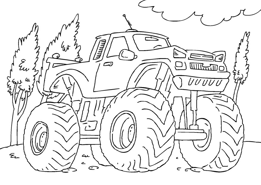 Раскраска: Монстр грузовик (транспорт) #141291 - Бесплатные раскраски для печати