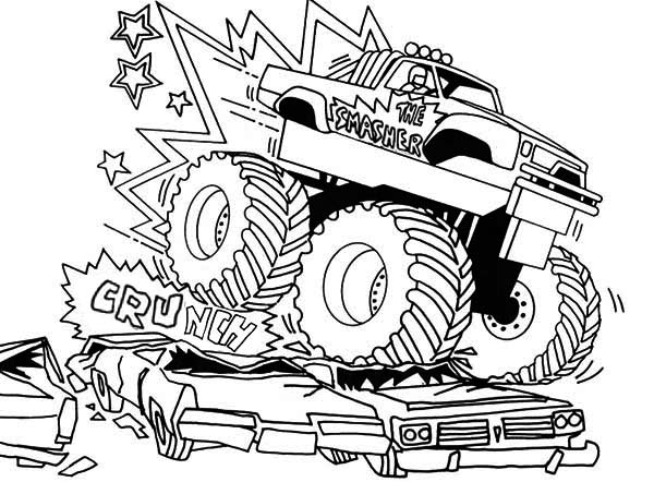 Раскраска: Монстр грузовик (транспорт) #141322 - Бесплатные раскраски для печати