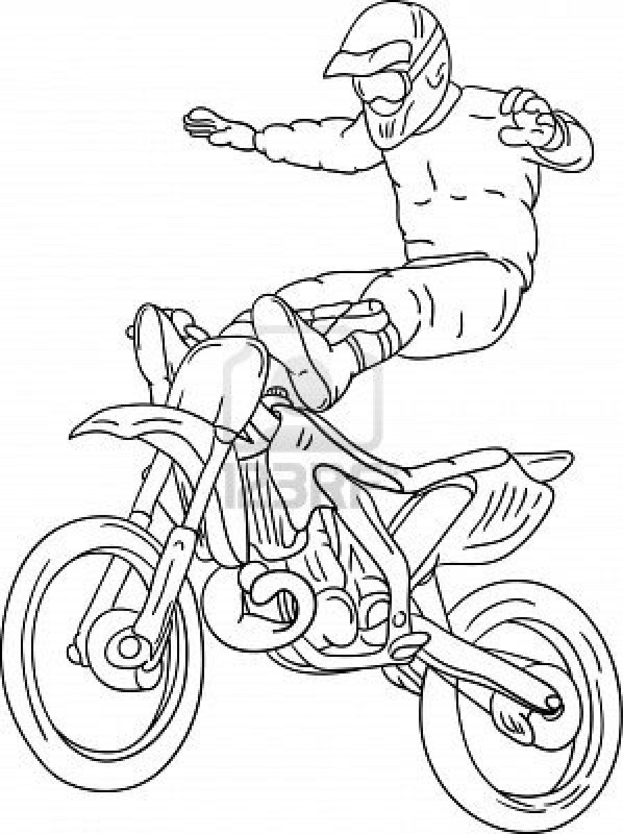 Кроссовый мотоцикл рисунок